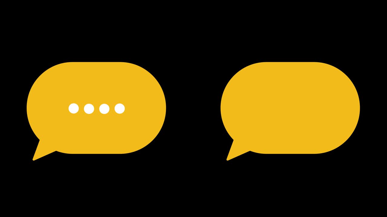 Speech bubbles, message clouds with circle loading bar animation, Alpha Channel (transparent background + Loop 4k)