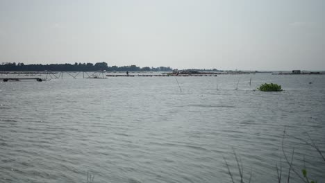 fishing farm on a lake