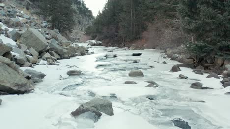 Luftaufnahmen-Von-Zugefrorenen-Gewässern-In-Der-Nähe-Von-Boulder-Und-Nederland-Colorado