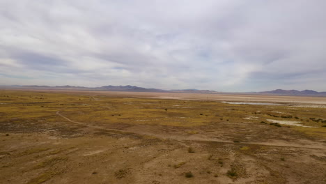 willcox playa in arizona, brown soil, aerial forward