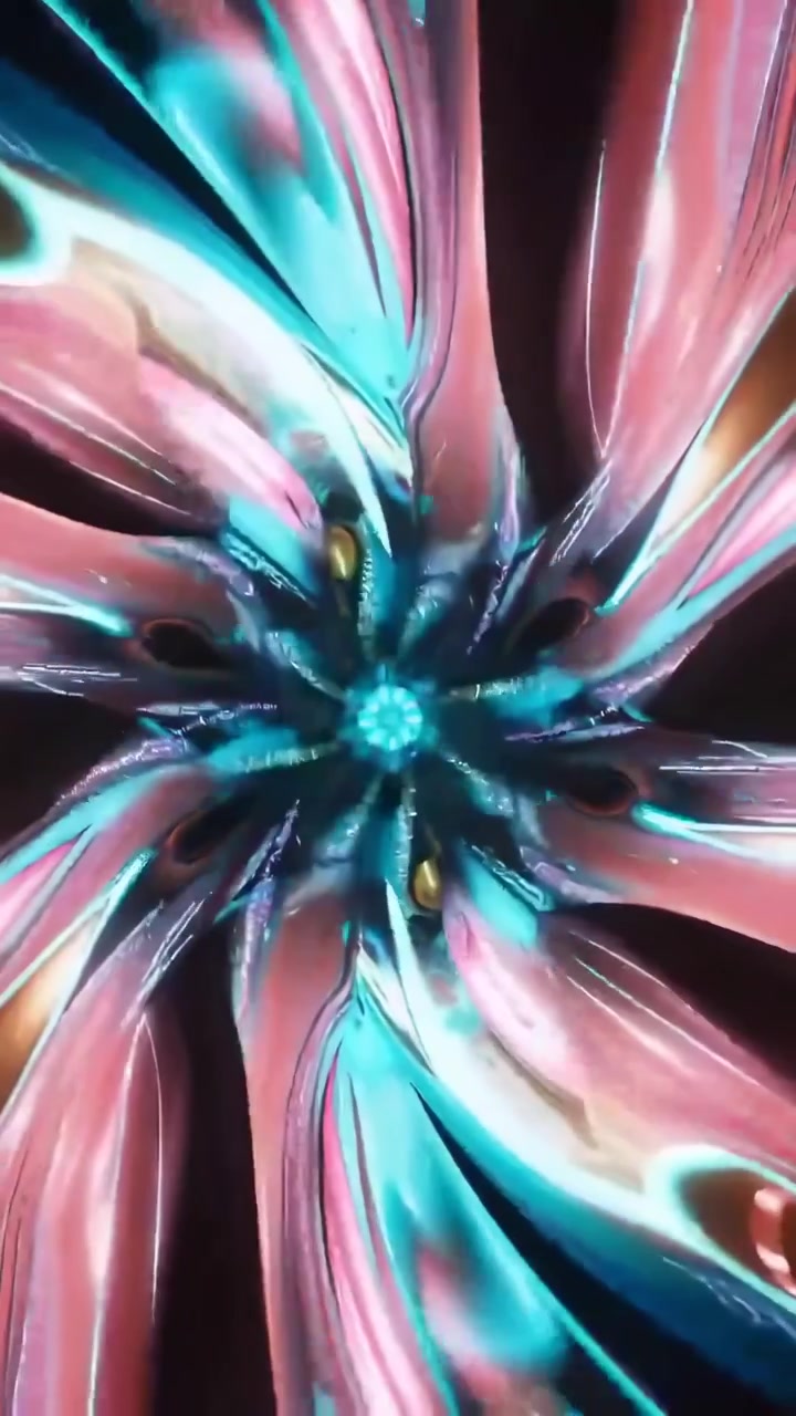 Dynamic Abstract Light Tunnel with Colorful Kaleidoscopic Patterns
