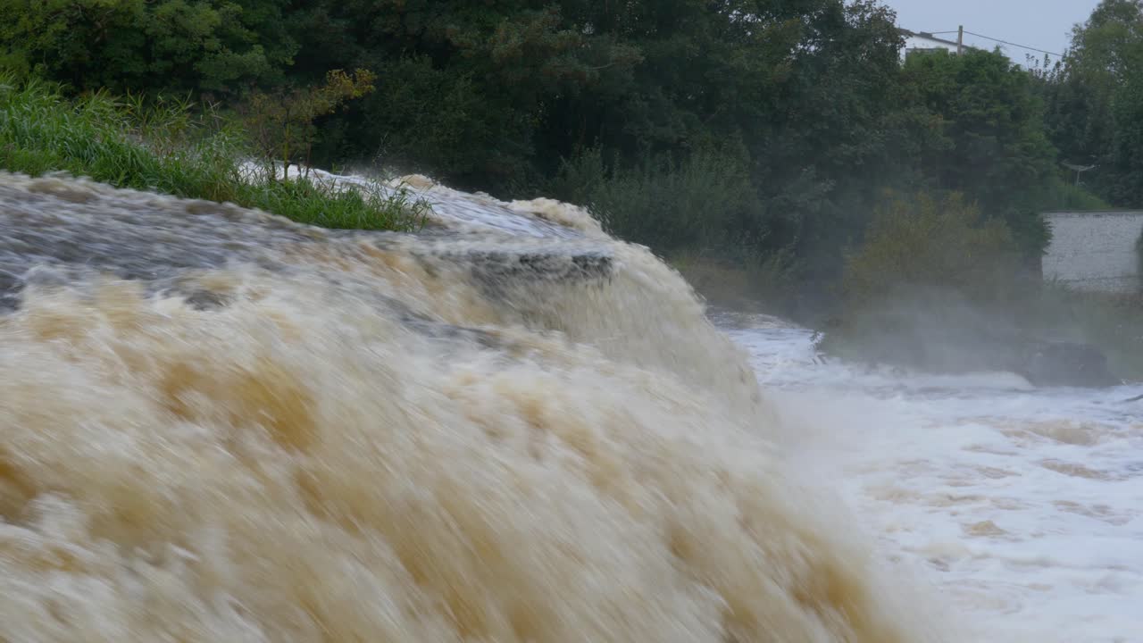 River rapids in Ennistymon, Ireland create a natural and dynamic scene