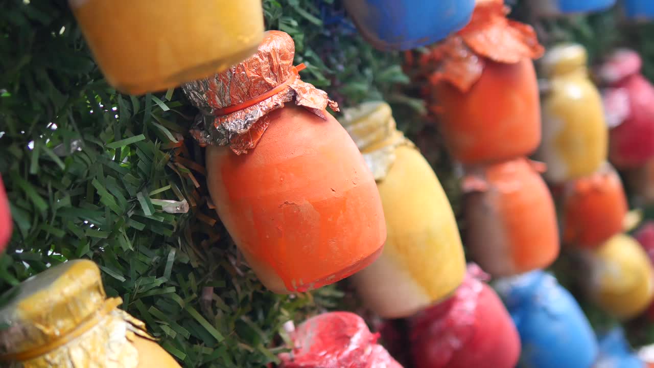 Colorful Painted Jars Hanging Decor