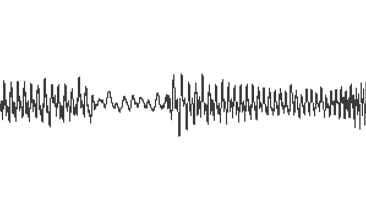 A simple black line on a white background, creating an audio visualization effect
