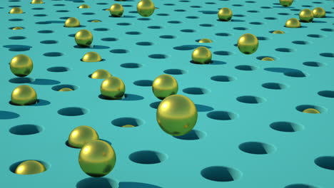 círculo minimalista esferas doradas fondo abstracto geométrico animación de renderizado 3d