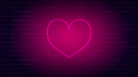 forma de neón luz corazón brillante