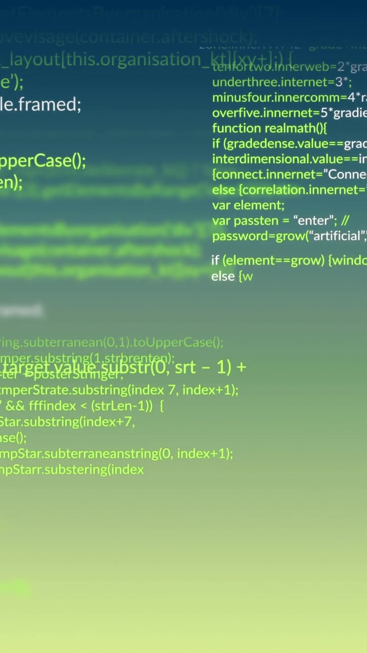 Animatie van gegevensverwerking over een groene achtergrond