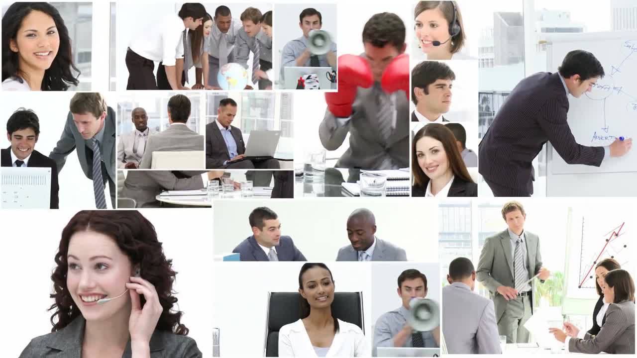 Montage of Business people at work