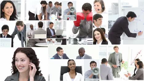 Montage-of-Business-people-at-work