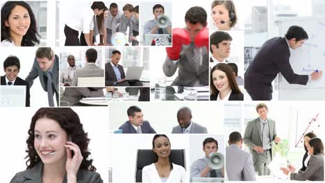 montaje de personas de negocios en el trabajo