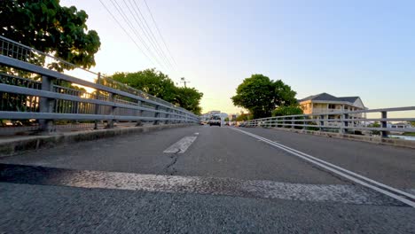 a serene drive during sunset in gold coast