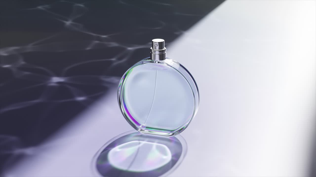 Mockup di elegante flacone di profumo trasparente