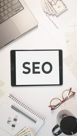 verticale video van seo weergeven op een tablet scherm