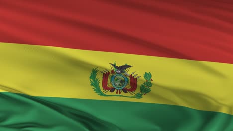 la bandera de bolivia ondeando en el viento seamles bucle animación 3d. resolución 4k.