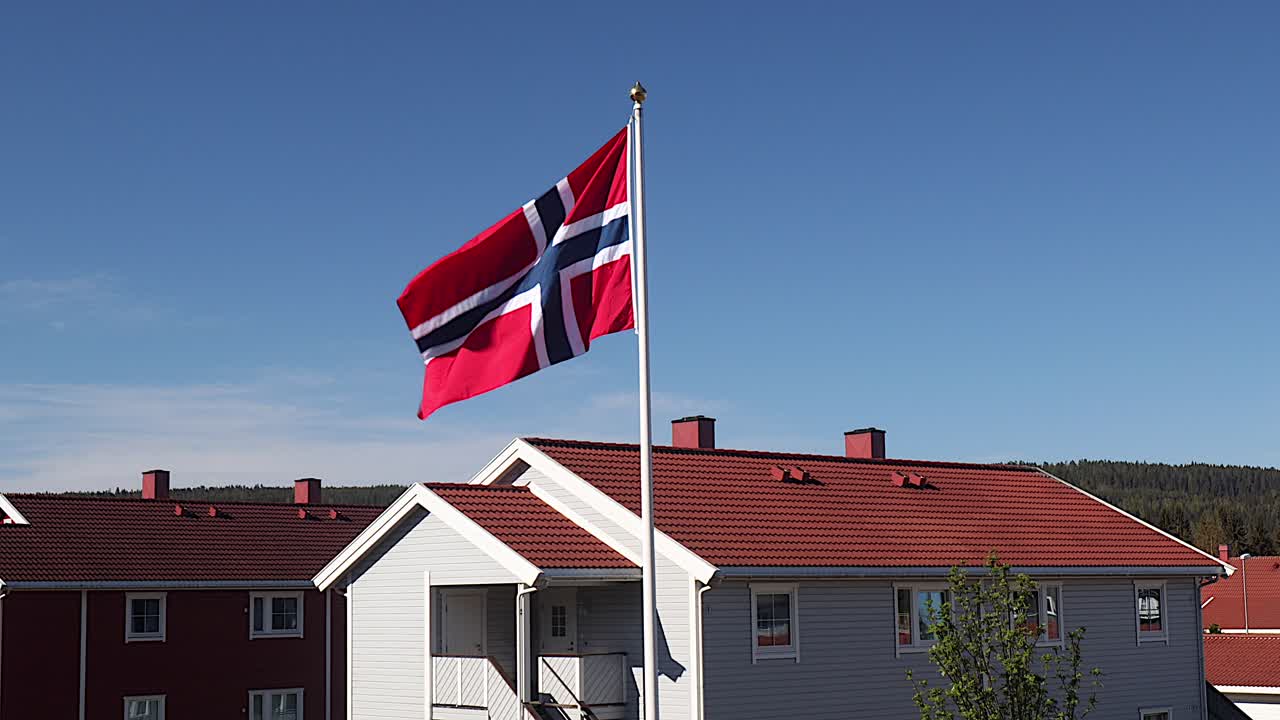 바람에 노르웨이 국기