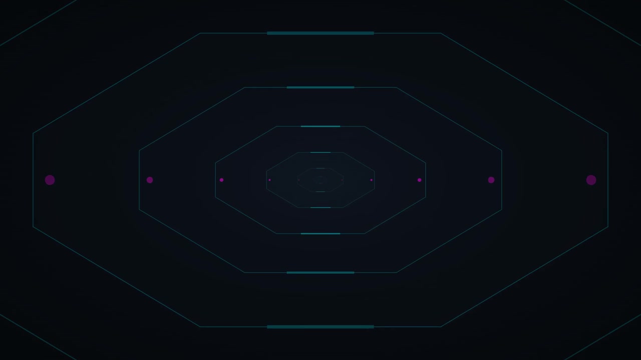Abstract Digital Tunnel with Pulsing Geometric Shapes