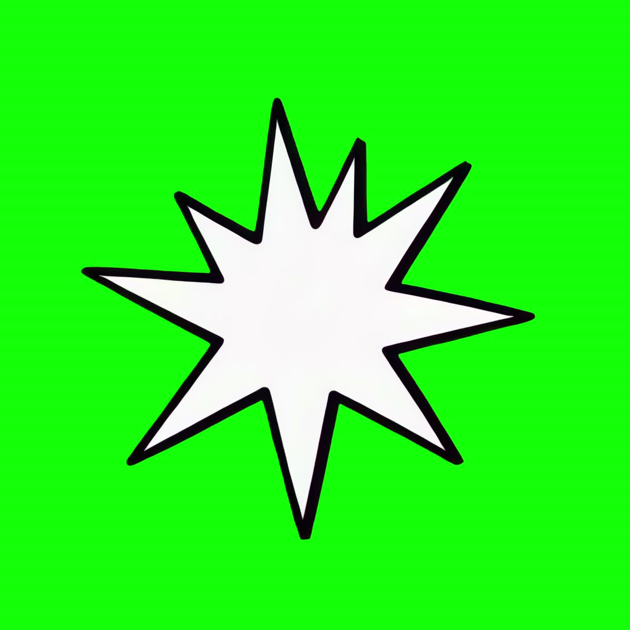 Bold starburst graphic design animation, transparent 4K video, green screen