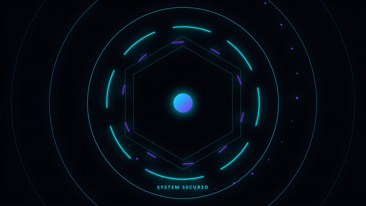 Digital HUD Interface Displaying System Secured Message