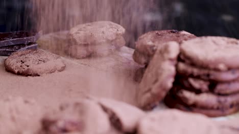 sprinkle chocolate cookies with cocoa powder