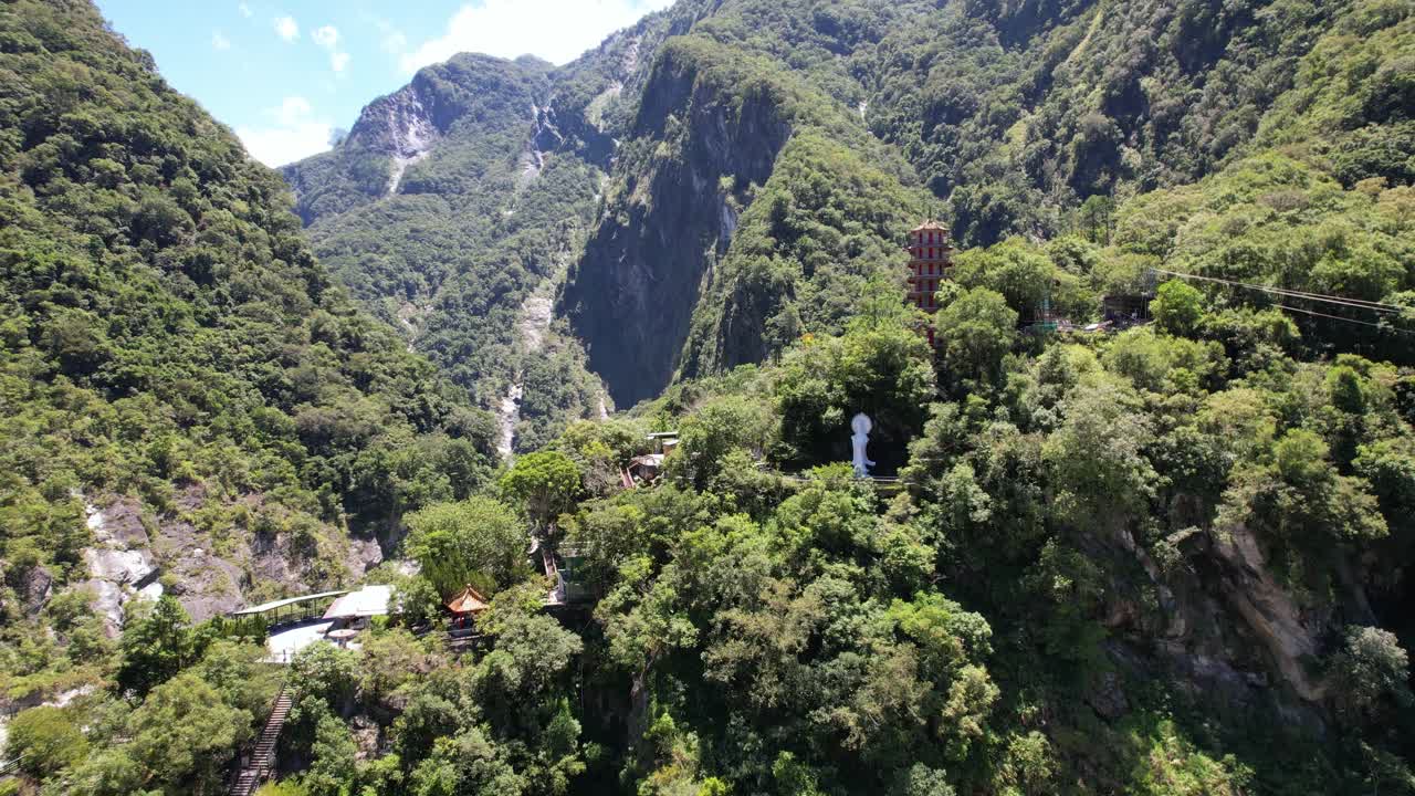 Aerial view of Xiangde Temple in Taroko National Park, Hualien county district, Taiwan