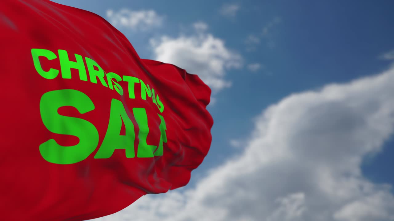 Flag med julesalgsbudskab i luften