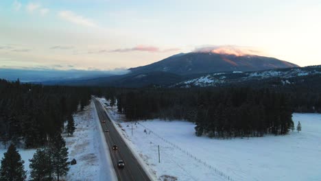 captivating sunset over the canadian rockies along highway 93 in the east kootenays in british columbia