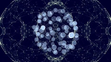 animación del globo de la red de conexiones con iconos digitales