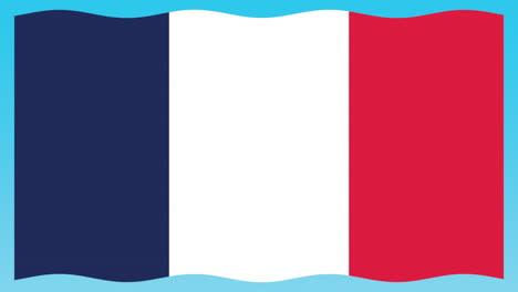 colores de la bandera de francia agitando animado