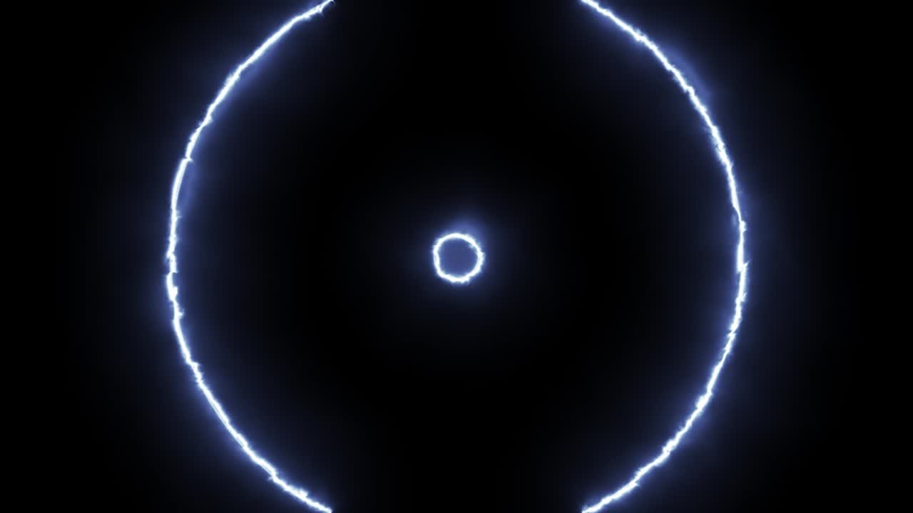 círculo de pulso de luz azul ciclo de efecto de superposición de ondas de energía