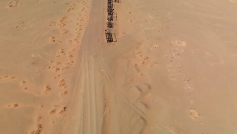 old abandoned hejaz train wrecks from the ottoman era in the saudi arabian desert near medina