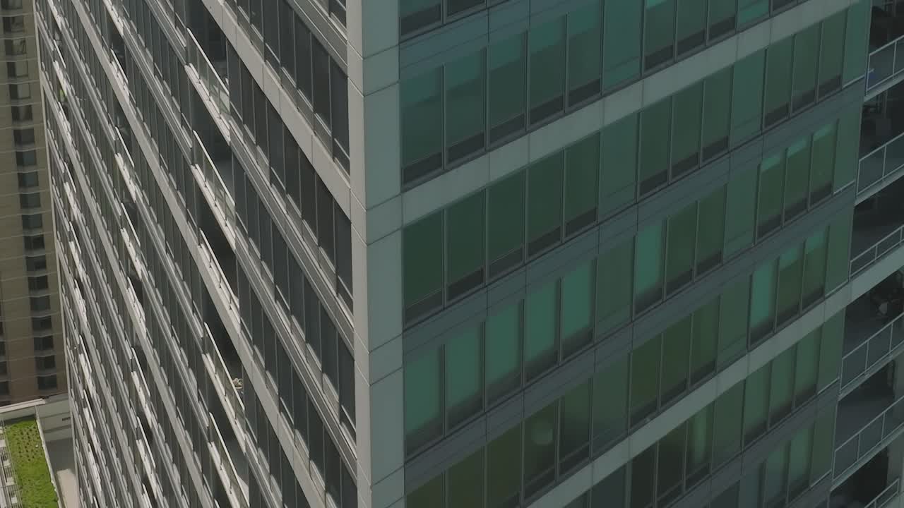 Aerial view of modern buildings in downtown Chicago during the day