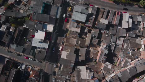 aerial landscape image - flying over slum in district of capão redondo, são paulo city in brazil