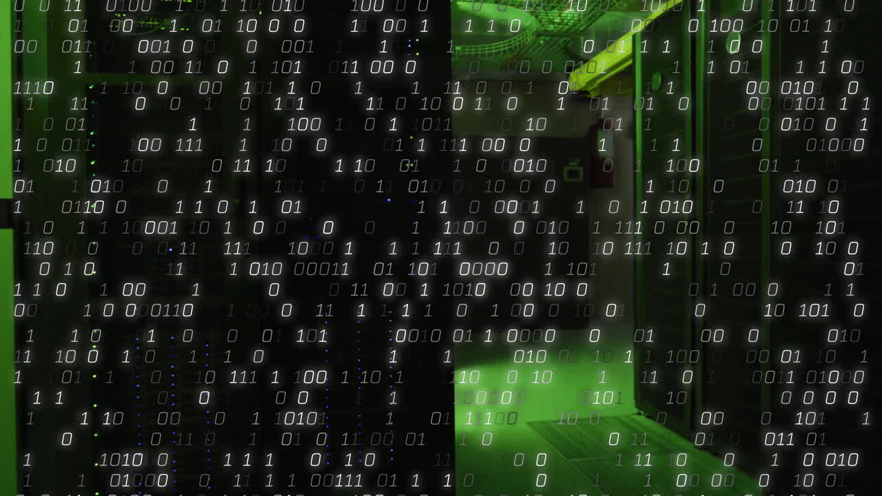 Animation of data processing over server room