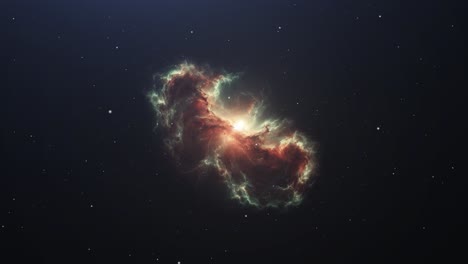 haz de nubes de nebulosa y estrellas en el espacio oscuro