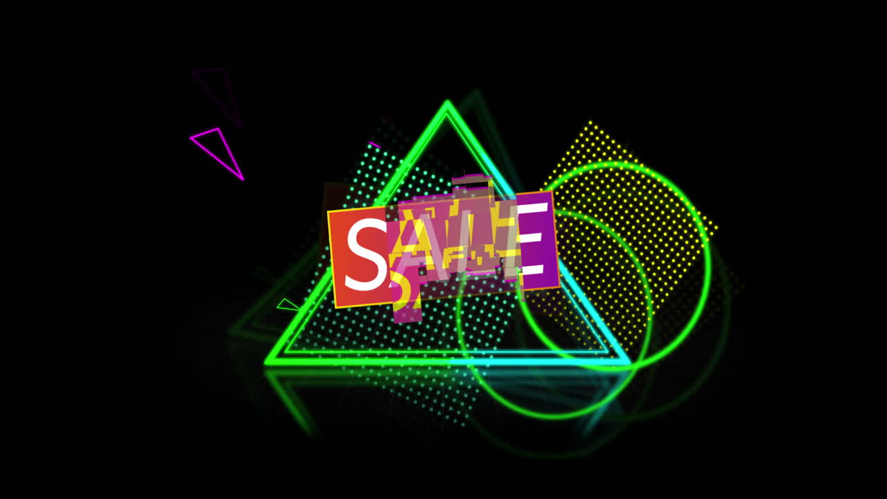 레트로 80년대 스타일의 판매 광고. 4k