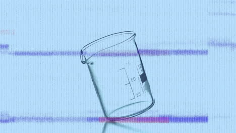 animación de la pantalla con glitch sobre vidrio químico giratorio