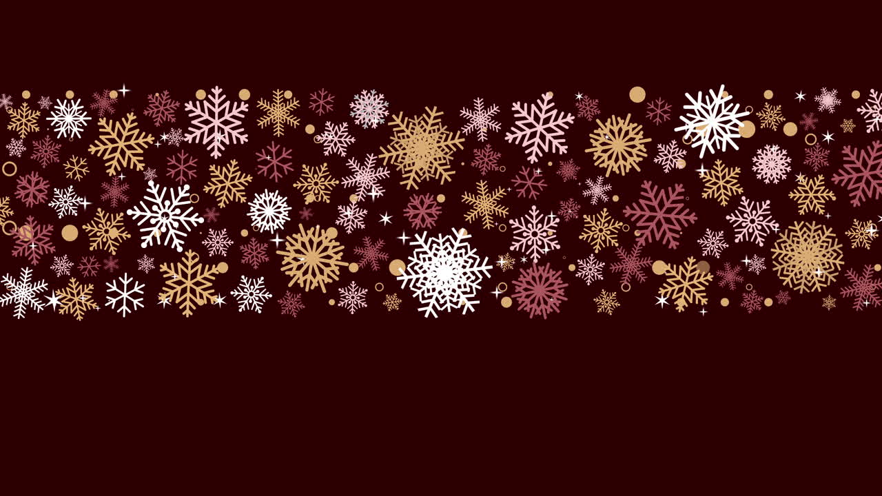 Snowflake scatter on dark maroon