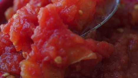 close-up of chopped tomatoes