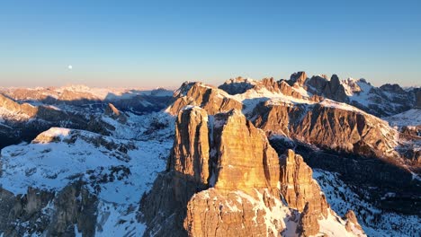 mountains in the dolomites at sunrise