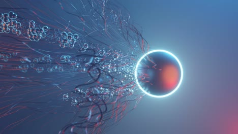 abstracto espacio futurista círculo brillante energía bola anillo de luz fondo renderización 3d