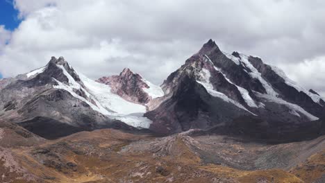 drone view of the 7 lagoons of ausangate in cusco, peru, with surrounding mountain terrain, panoramic