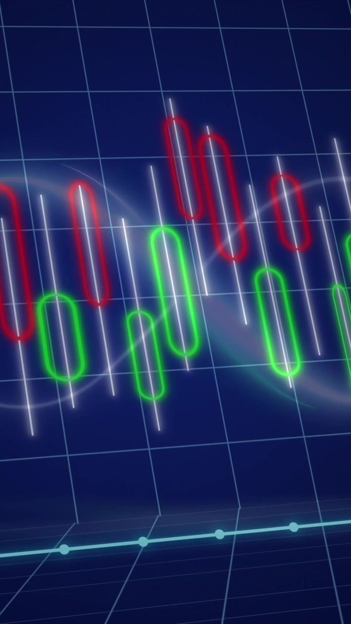 Animation of multicolored graph with changing numbers over infinity symbol against blue background