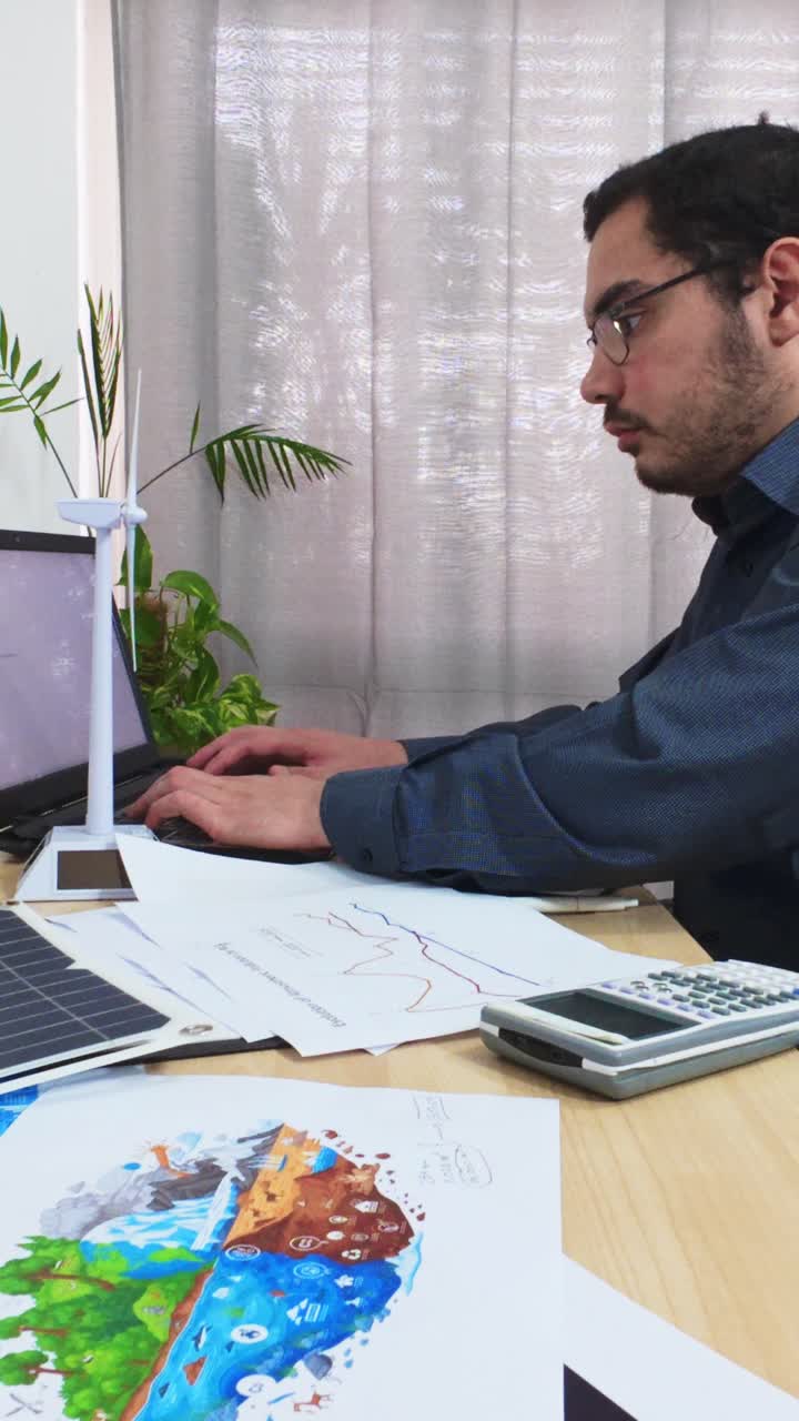 Engineer Working on an Environmental Project from Home