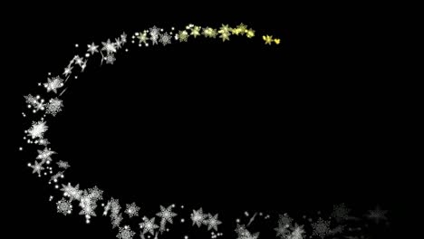 magic snow flakes motion graphics with night background