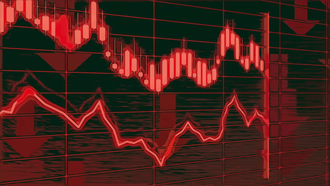 datos del mercado en rojo por el colapso del mercado