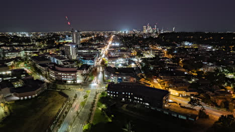 Drone-Time-Lapse-Noche-De-Subiaco-A-Perth