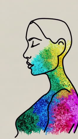 abstract profile with vibrant colors