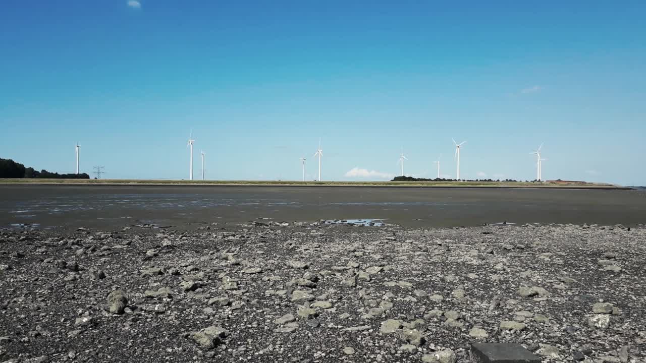 westerschelde, 's-gravenpolder, zeeland, 네덜란드에서 여러 풍차의 총