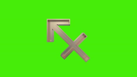 golden sagittarius (archer centaur) astrological zodiac sign seamlessly looped rotating on a green screen