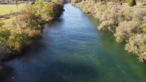 flying above cetina river in croatia